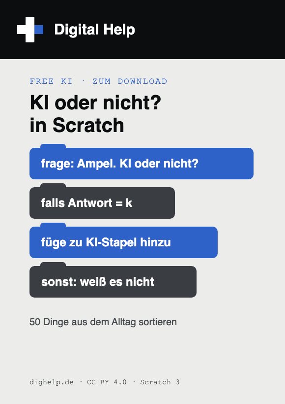 Vorschaukarte: KI oder nicht? in Scratch